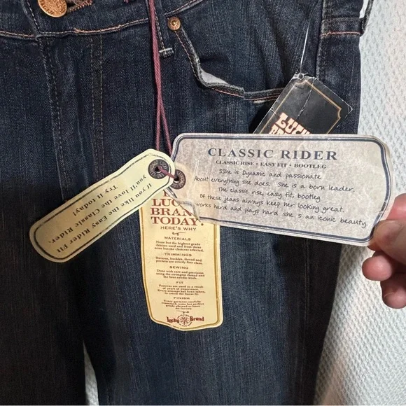 LUCKY BRAND Sz 14 Classic Rider Dark Blue Denim Jeans NEW WITH TAGS - Picture 4 of 12